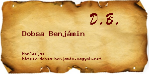 Dobsa Benjámin névjegykártya