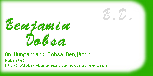benjamin dobsa business card